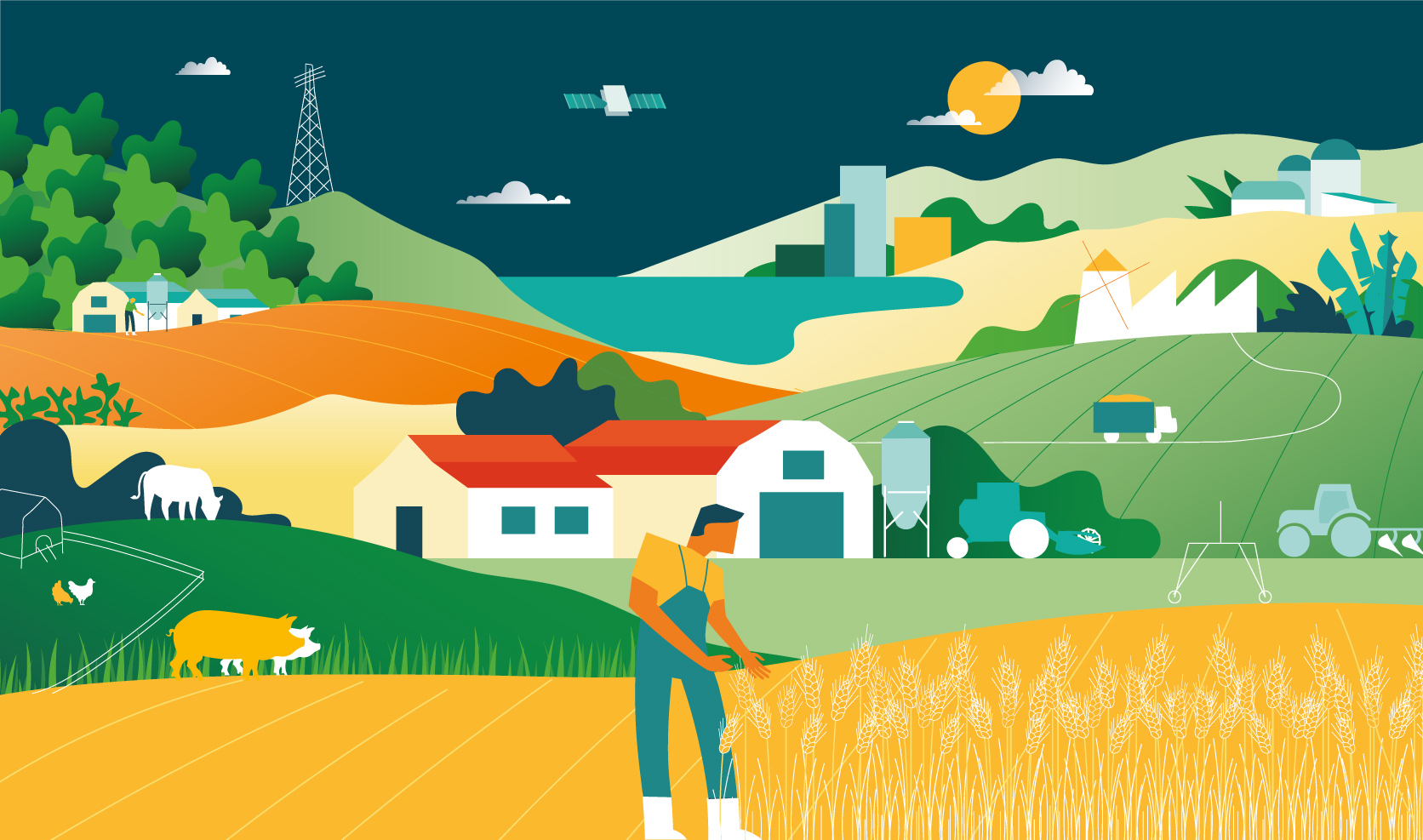 Dekoratives Element: Illustration einer Farmsituation